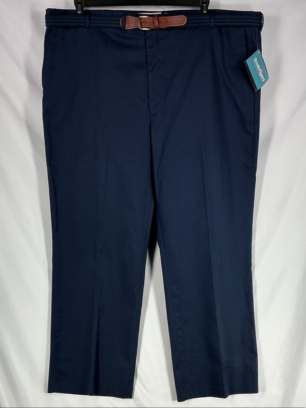 Knightsbridge NWT Men's Navy Blue Flat-Front Classic Fit Chino Trousers 46x30